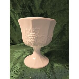 Milk Glass Harvest Grape by Colony Large Footed Planter Vase Candy Dish Vintage